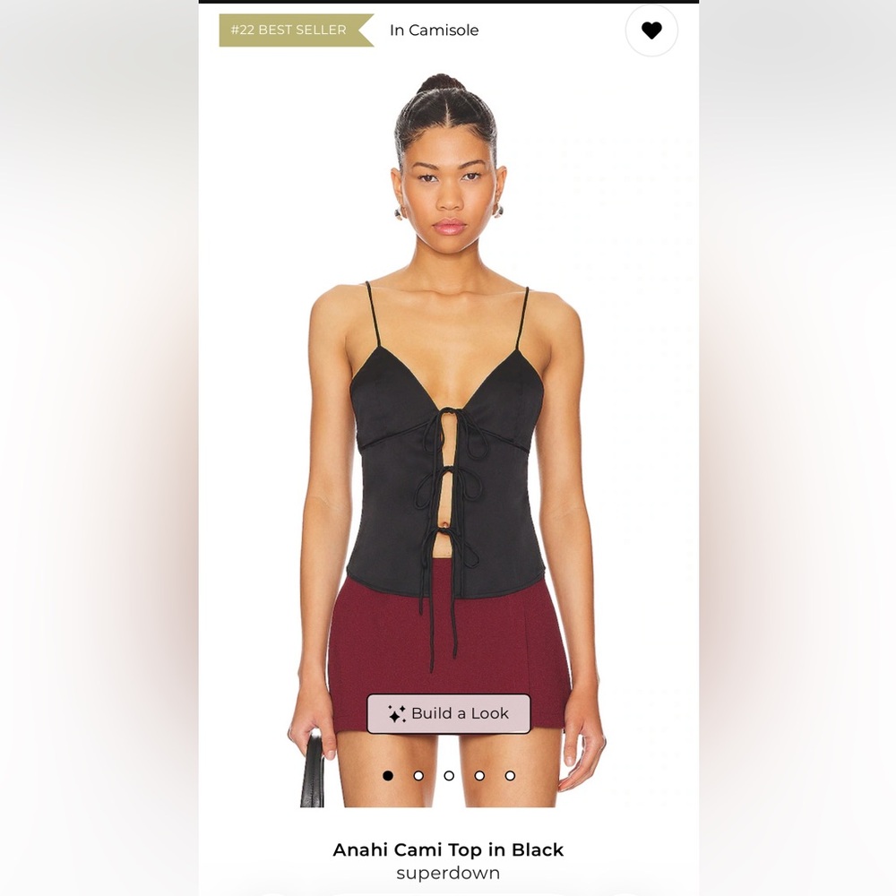 Superdown Anahi Cami Top in Black - Size Medium